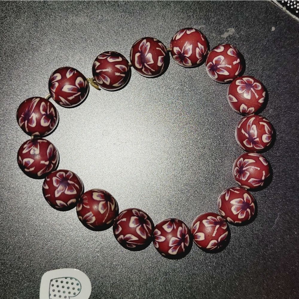 Hand painted wooden stretch Bracelet